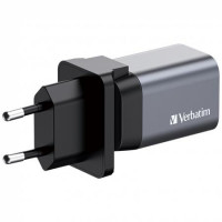 Hálózati töltő, 1xUSB-C PD (35W), USB-A QC 3.0, EU/UK/US, GaN, VERBATIM Hálózati töltő, 1xUSB-C PD (35W), USB-A QC 3.0, EU/UK/US, GaN, VERBATIM