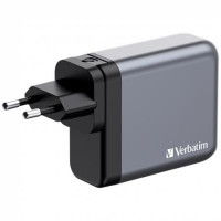 Hálózati töltő, 2xUSB-C PD (140W), USB-C PD (20W), USB-A QC 3.0, EU/UK/US, GaN, VERBATIM Hálózati töltő, 2xUSB-C PD (140W), USB-C PD (20W), USB-A QC 3.0, EU/UK/US, GaN, VERBATIM
