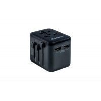 Utazó adapter, univerzális, 2xUSB, VERBATIM "UTA-01"