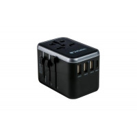 Utazó adapter, univerzális, USB-A(QC 3.0)/USB-C(PD61W)2xUSB, VERBATIM "UTA-04" Utazó adapter, univerzális, USB-A(QC 3.0)/USB-C(PD61W)2xUSB, VERBATIM "UTA-04"