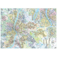 Falitérkép, 100x140 cm, fémléces, Budapest térképe STIEFEL