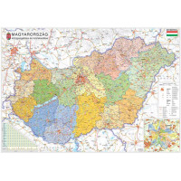 Falitérkép, 70x100 cm, fémléces, Magyarország járástérképe, STIEFEL Falitérkép, 70x100 cm, fémléces, Magyarország járástérképe, STIEFEL