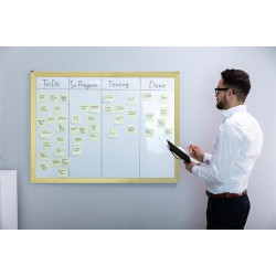 Fehértábla, nem mágneses, 60x90 cm, fa keret, VICTORIA