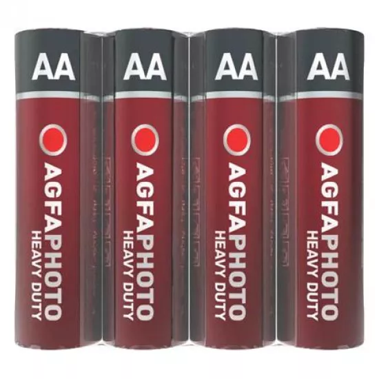 Elem, AA, 4 db, féltartós (szén-cink), zsugor, AGFAPHOTO "Heavy Duty"