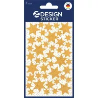 Ablakmatrica,  2 ív, 76x120 mm, AVERY ZWECKFORM, "Z-Desing No.52225", arany csillagok