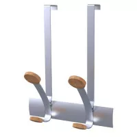 Ruhafogas, ajtóra helyezhető, fém, 2db akasztóval, ALBA, ezüst Ruhafogas, ajtóra helyezhető, fém, 2db akasztóval, ALBA, ezüst