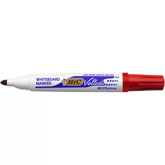 Flipchart- és táblamarker, 1,4 mm, kúpos, BIC" Welleda ecolutions", piros