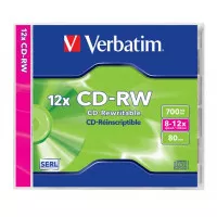 CD-RW lemez, újraírható, SERL, 700MB, 8-12x, 1 db, normál tok, VERBATIM CD-RW lemez, újraírható, SERL, 700MB, 8-12x, 1 db, normál tok, VERBATIM