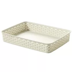 Rattan hatású kosár, A4, törtfehér, CURVER "My Style"