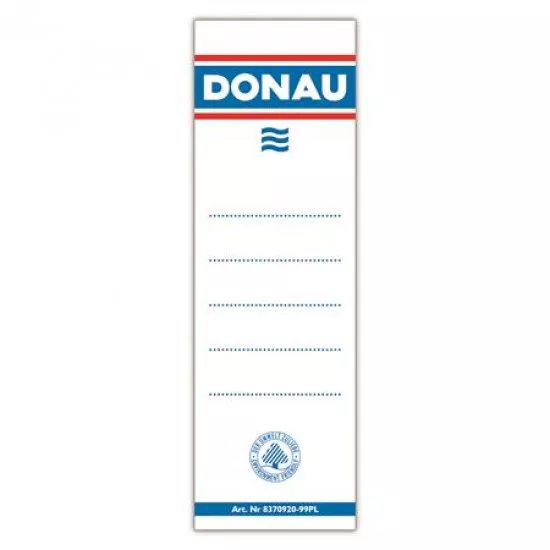 Cserecímke, iratrendezőhöz, öntapadó, 54x153 mm, DONAU, fehér