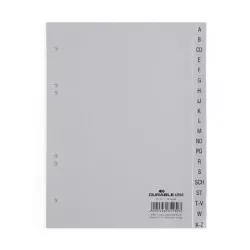 Regiszter, PP, A5, 20 részes, A-Z, DURABLE, szürke