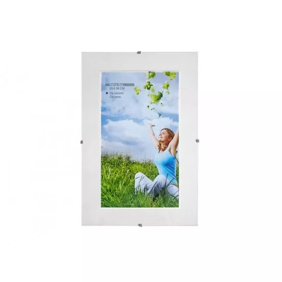 Képkeret, klipes, üveggel, 20x30 cm