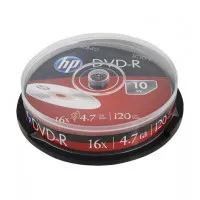 DVD+R lemez, 4,7 GB, 16x, 10 db, hengeren, HP DVD+R lemez, 4,7 GB, 16x, 10 db, hengeren, HP