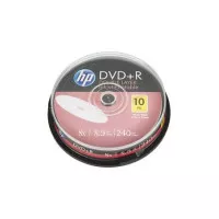 DVD+R lemez, nyomtatható, kétrétegű, 8,5GB, 8x, 10 db, hengeren, HP DVD+R lemez, nyomtatható, kétrétegű, 8,5GB, 8x, 10 db, hengeren, HP
