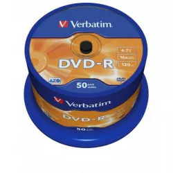 DVD-R lemez, AZO, 4,7GB, 16x, 50 db, hengeren, VERBATIM