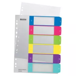 Regiszter, A4 Maxi, 1-6, LEITZ "Wow"
