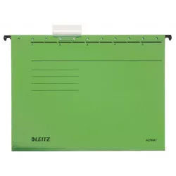 Függőmappa, karton, A4, LEITZ "Alpha Standard", zöld