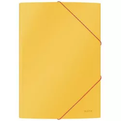 Gumis mappa, 15 mm, karton, A4, LEITZ "Cosy", melegsárga