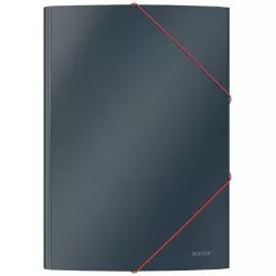 Gumis mappa, 15 mm, karton, A4, LEITZ "Cosy", bársonyszürke