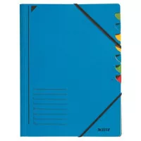 Gumis mappa, karton, A4, regiszteres, 7 részes, LEITZ, kék Gumis mappa, karton, A4, regiszteres, 7 részes, LEITZ, kék