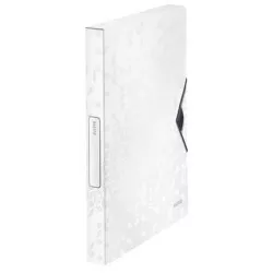 Gumis mappa, 30 mm, PP, A4, LEITZ "Wow Jumbo", fehér