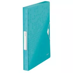 Gumis mappa, 30 mm, PP, A4, LEITZ "Wow Jumbo", jégkék