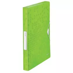 Gumis mappa, 30 mm, PP, A4, LEITZ "Wow Jumbo", zöld