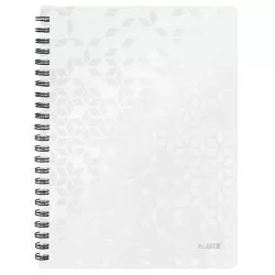 Spirálfüzet, A4, kockás, 80 lap, LEITZ "Wow", fehér