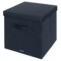 Doboz, szövet borítású, L méret, LEITZ "Fabric", sötétszürke Doboz, szövet borítású, L méret, LEITZ "Fabric", sötétszürke