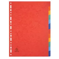 Regiszter, karton, A4, 12 részes, EXACOMPTA, színes