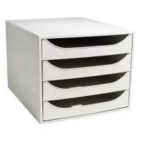 Irattároló, műanyag, 4 fiókos, EXACOMPTA "Ecobox Office", szürke-szürke