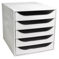 Irattároló, műanyag, 5 fiókos, EXACOMPTA "Ecobox Office", szürke