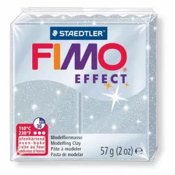Gyurma, 57 g, égethető, FIMO "Effect", csillámos ezüst