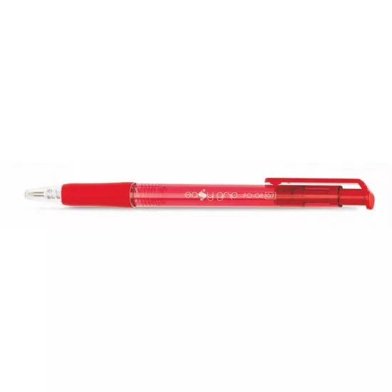 Golyóstoll, 0,4 mm, nyomógombos, FLEXOFFICE "EasyGrip", piros