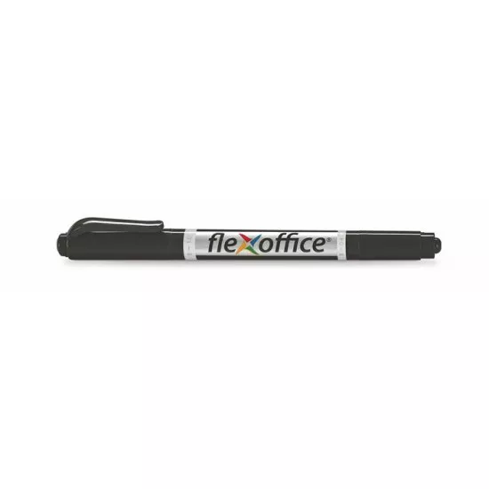 Alkoholos marker, 0,4/1,0 mm, kúpos, kétvégű, FLEXOFFICE "PM01", fekete