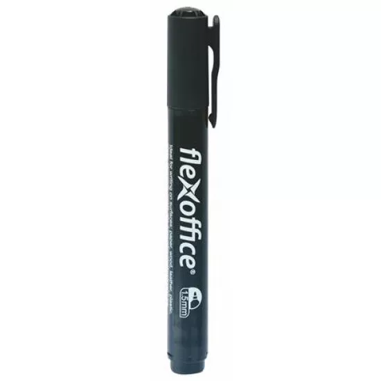 Alkoholos marker, 1,5 mm, kúpos, FLEXOFFICE "PM03", fekete