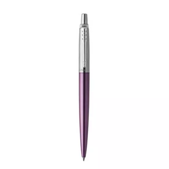 Golyóstoll, 0,7 mm, ezüst színű klip, victoria ibolya kék tolltest, PARKER, "Royal Jotter", kék