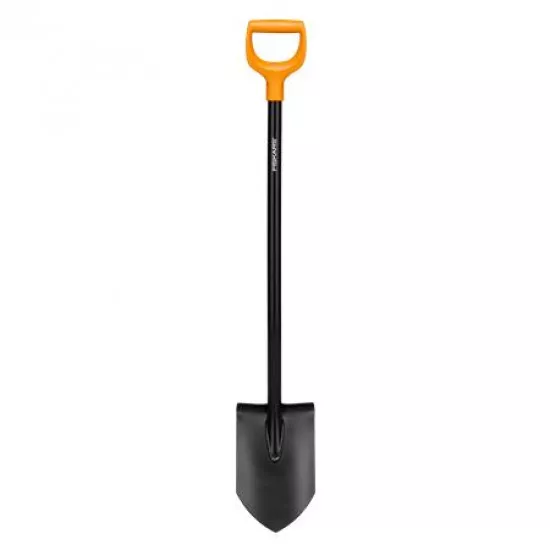 Ásó, hegyes, FISKARS "Solid", fekete