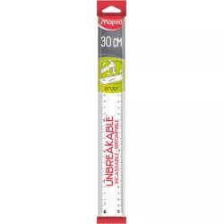 Vonalzó, műanyag, törhetetlen, 30 cm, MAPED "Study Unbreakable", átlátszó