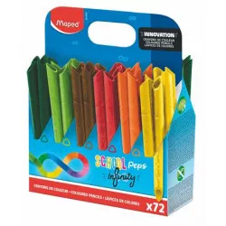 Színes ceruza készlet, ceruzatartó, háromszögletű, MAPED "Color`Peps INFINITY", 72 különböző szín