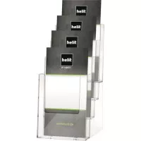 Prospektustartó, asztali, 1/3 A4, 4 rekeszes, HELIT Prospektustartó, asztali, 1/3 A4, 4 rekeszes, HELIT