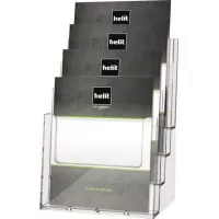 Prospektustartó, asztali, A4, 4 rekeszes, HELIT Prospektustartó, asztali, A4, 4 rekeszes, HELIT