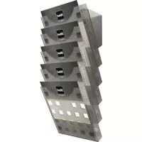 Katalógustartó, fali kiegészítővel, A4, 5 rekeszes, HELIT Katalógustartó, fali kiegészítővel, A4, 5 rekeszes, HELIT