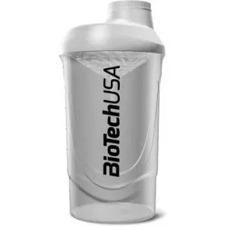 Keverőpalack, 600ml, BIOTECH USA "Wave Shaker", fekete-füst