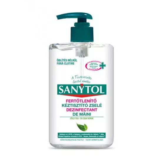 Kézfertőtlenítő gél, pumpás, 250 ml, SANYTOL