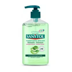 Antibakteriális folyékony szappan, 250 ml, SANYTOL "Hidratáló", aloe vera és zöld tea