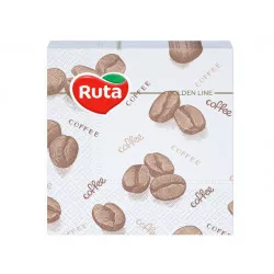 Szalvéta, 1/4 hajtogatott, 2 rétegű, 24x24 cm, 40 db, RUTA "Coffee"