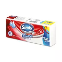 Papír zsebkendő, 3 rétegű, 100 db, "Sindy", classic Papír zsebkendő, 3 rétegű, 100 db, "Sindy", classic