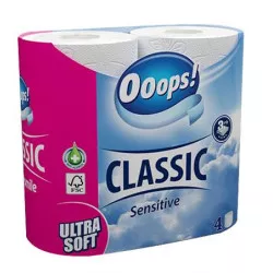 Tolatettpapír, 3 rétegű, 4 tekercses, "Ooops! Classic", sensitive