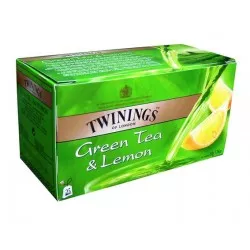 Zöldtea, 25x1,6 g, TWININGS "Green Tea & Lemon”